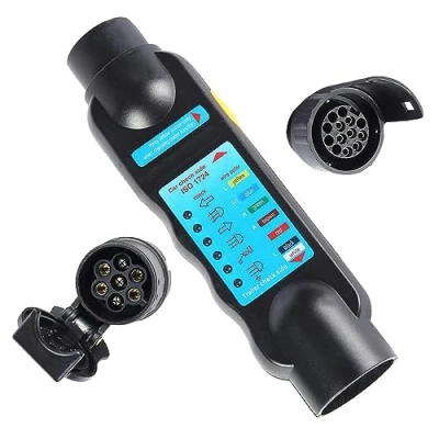Bild av AOHEWEI 7 polig dragsläpbelysning Stickkontakt Tester 12V ledningskrets med 13 stifts husvagnsadapter Converter Bilkontakt