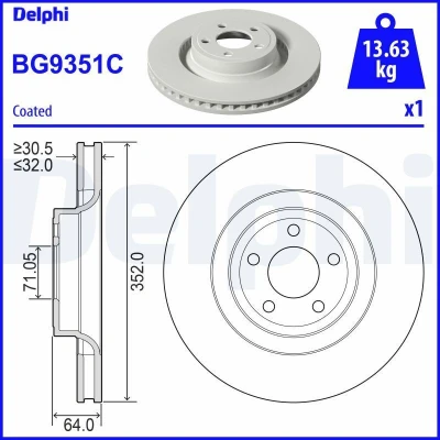 Bild av Bromsskiva DELPHI BG9351C