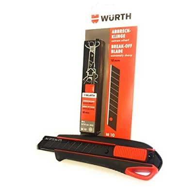 Bild av Würth Skärkniv mattkniv inkl. 3 brytblad och 10 extra brytblad, B00BQWBDHU