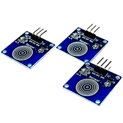 Bild av AZDelivery 3 x TTP223B digital kapacitiv beröringssensor, switchmodul kompatibel med Arduino och Raspberry Pi inklusive e Book