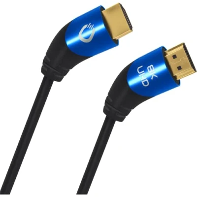 Bild av Oehlbach Shape Magic 40 8K Ultra High Speed 2.1 HDMI kabel certifierad 48 Gbps (40 graders vinkelkontakt 3 vägs avskärmning OFC koppar full metallkontakt) svart 1,5 m