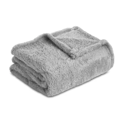 Bild av Filt Pläd i Fleece 150 x 200 cm, Enkelsäng Flanell Certifierad enligt Oeko TEX®, Fleecefilt för Soffa och Säng, Överlakan Flanell, Mjuk Ljusgrå