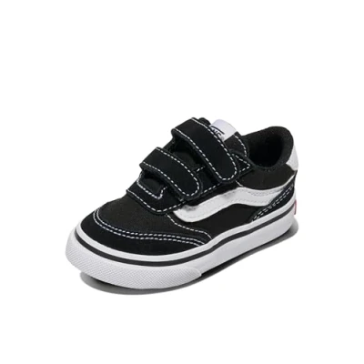 Bild av Vans Brooklyn Ls V Sneaker för pojkar, Mocka kanvas svart vit, 2.5 UK Child