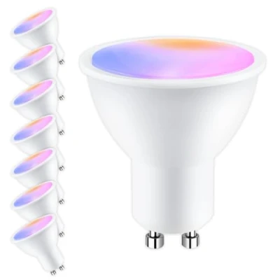 Bild av ANTELA Smarta LED glödlamporna GU10 /5W/400LM,16 Miljoner Olika Färger,Färgtemperatur 2700 6500K, Kompatibel med Google Home och Alexa, 15 000 Timmar,2.4G WIFI, Kräver inte någon hub