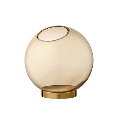 Bild av AYTM Globe vas, Ø 17 cm, bärnsten/guld, glas, rostfritt stål