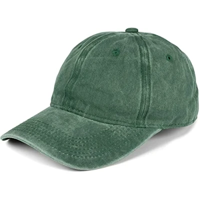Bild av styleBREAKER Unisex vintage keps med 6 paneler enfärgad i tvättad look, basekeps, baseballkeps, metallspänne justerbart 04023054, Mörkgrön, one size
