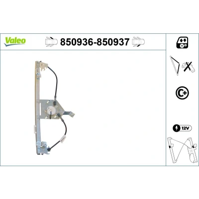 Bild av Valeo Lève vitre avant gauche électrique sans moteur avec fonction confort 850936 CITROËN: Xantia 3/5 portes, 5 Break