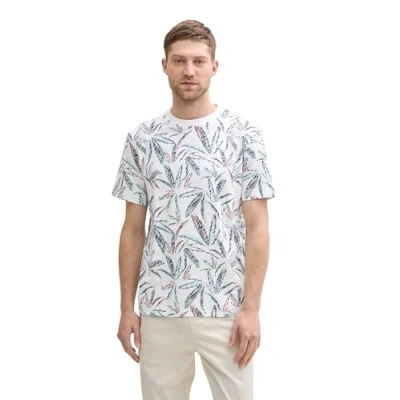 Bild av TOM Tailor Tshirt med print, Storlek: Medium, White multi leaf design