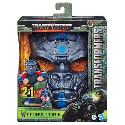 Bild av Transformers leksaker, filmen Transformers: Rise of the Beasts, Optimus Primal 2 i 1 mask som kan omvandlas för barn från 6 år, 22,5 cm