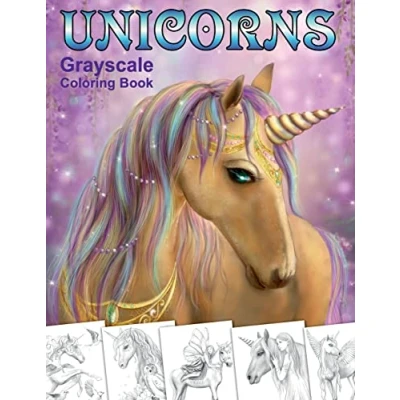 Bild av Unicorns. Grayscale Coloring Book: Book for Adults: 4