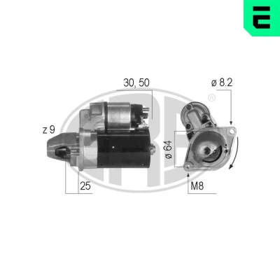 Bild av ERA 220211A Démarreur 12 1,1 9 OPEL: Astra H 3/5 portes, Corsa D C FIAT: Doblo I Break, 500 3 portes