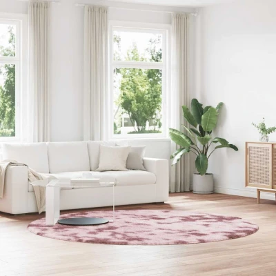 Bild av Ryamatta med lång lugg NAVARRA dammig rosa 240x240 cm polyester