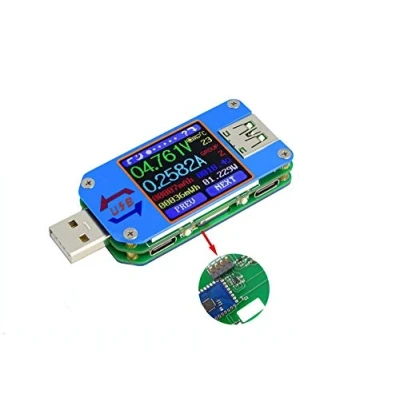 Bild av DollaTek UM25C USB voltmeter, bluetooth typ C testmätare spänningsmätare och strömtestare, 1,4 tum 5 A färg LCD skärm krafttestare multimeter, QC 2.0 3.0