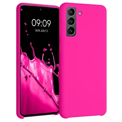 Bild av kwmobile Fodral kompatibelt med Samsung Galaxy S21 Plus mjukt skyddande TPU silikonfodral fluorescerande rosa