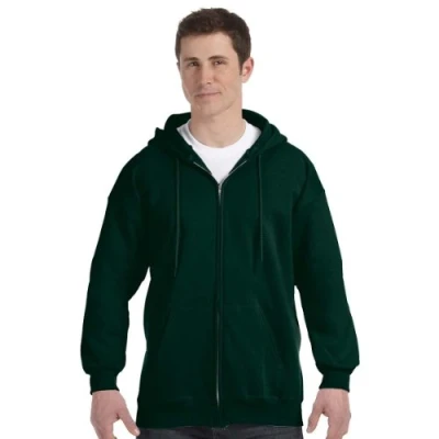 Bild av Hanes Ultimate Cotton® vuxen fleece huvtröja med hel dragkedja, djup skog, XL