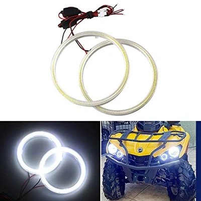 Bild av Qasim 1 par supervit 100 mm 72SMD COB LED gloria ring ängelögon strålkastare med lampskärm skydd 12 V 24