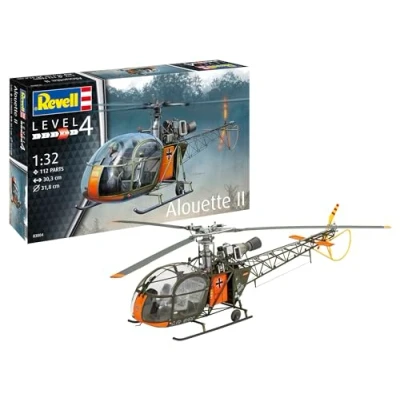 Bild av Revell modellbygge I Alouette II byggsats skala 1:32 191 delar pysselset från 12 år detaljerad modell med autentisk design Helikopter, Molded Color