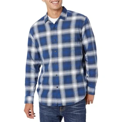 Bild av Amazon Essentials Men&#039;s Långärmad flanellskjorta (finns i Big &amp; Tall), Blå Vit Stora rutor, XS