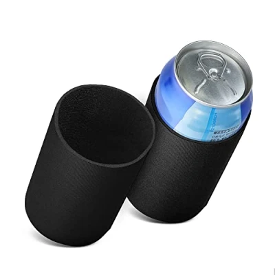 Bild av Kwmobile Set med 2 neoprenburkkylare kompatibla 330 ml/355 ml burkar håller ölläsk läsk sval svart