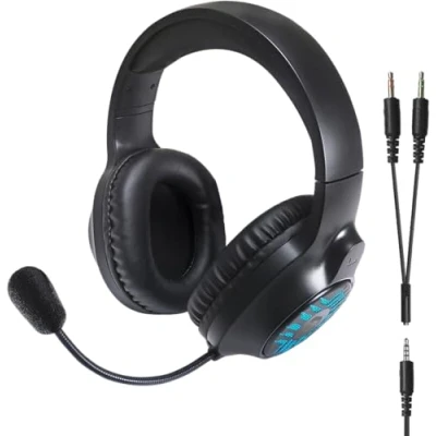Bild av Speedlink Tyron Gaming Headset RGB spelheadset med mikrofon för PC PS4/PS5/Xbox Series X/S/Switch, belysning, kabel 3,5 mm uttag, Y adapter, svart