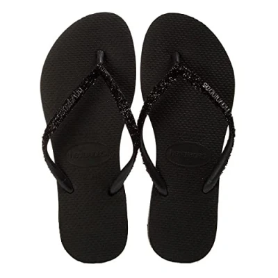 Bild av Havaianas Kvinnors smala glansiga tungor, Svart mörkgrå, 35/36 EU
