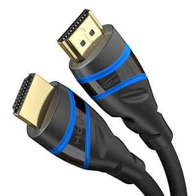 Bild av KabelDirekt 10K &amp; 8K HDMI Kabel, 2.1b 3m Tillgänglig i 0,5 5m Certifierad, utvecklad Tyskland (Ultra High Speed 2.1 kabel för PC, PS5, Xbox, monitor och TV svart blå)
