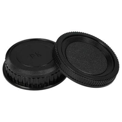 Bild av vhbw linslock set kompatibel med Pentax *istD, K 01, K100D, K10D, K200D, K20D kamera bak och husskydd, svart