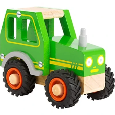 Bild av small foot traktor tillverkad av 100% FSC certifierat trä och med stora gummerade däck, från 18 månader, 11078, grön