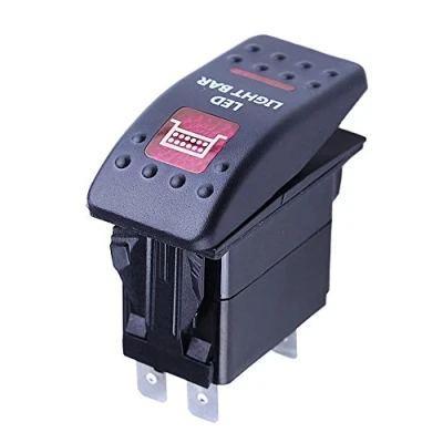 Bild av Mintice™ Bilfordon 12 V 20 A rött LED ljus vippströmbrytare 5 stift barljus