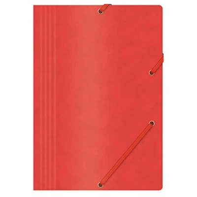 Bild av Office produkter 211940OFFICE PRODUCTS mapp med gummiband press/kartong A4 390 GSM, hörnspännmapp elastiskt band, samlarmapp för dokument, förvaringsskyltsmapp, röd