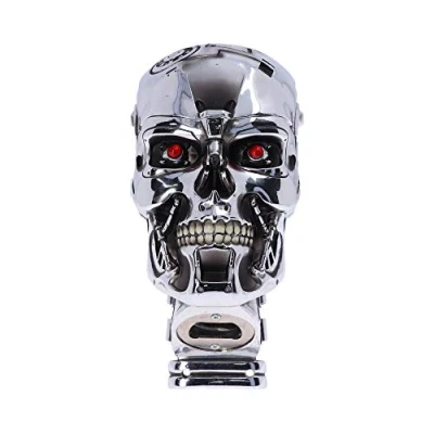 Bild av Nemesis Now T 800 Terminator 2 Judgement Day T2 huvudflasköppnare, polyresin, silver, en storlek