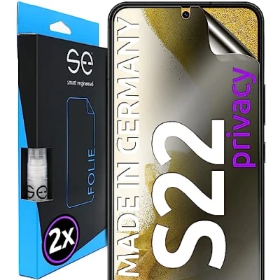 Bild av 2 x se® 3D skyddsfilm integritet för Samsung Galaxy S22, självläkande, 100 % fingeravtryck och FaceID kompatibel, enkel bubbelfri installation, ultra klar, stöttålig reptålig, från Tyskland