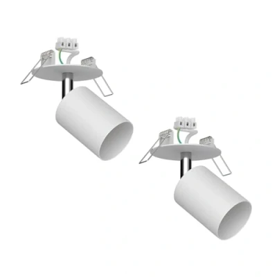 Bild av ledscom.de 2 st. infälld taklampa WAIKA, svängbar, vit matt, rund, 80mm Ø, 1x GU10 max. 15W