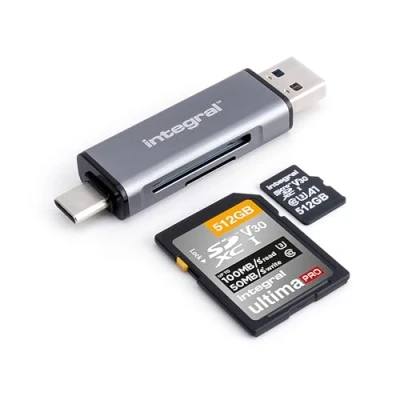 Bild av Integrerad microSD och SD minneskortläsare USB 3.0 C med dubbla ändar för iPhone 15/16 Plus/Pro/Pro Max, MacBook Pro/Air M1/M2/M3/M4, iPad, PC, bärbar dator, smartphone