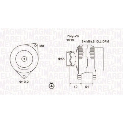 Bild av MAGNETI MARELLI 063732126010 Alternateur 14V 100A TOYOTA: Auris 5 portes, Verso, Avensis III Break, JEEP: Commander