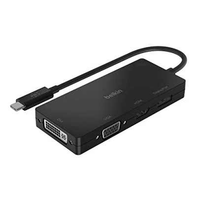 Bild av Belkin multiport USB C adapter AVC003btBK (USB videoadapter med VGA, DVI, 4K HDMI, DisplayPort) Anslut din laptop till valfri bildskärm