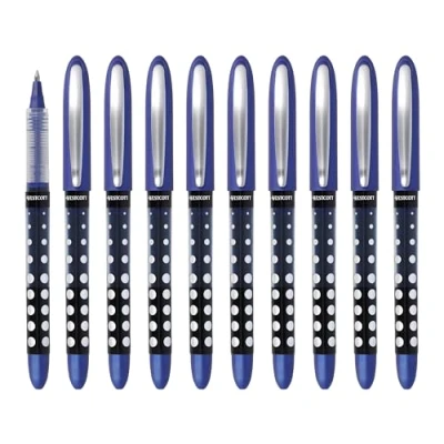 Bild av Westcott PULSAR Rollerball penna blå 10 stycken Ekonomipack Pen bläck exakt 0,5 mm linjetjocklek, transp. Nivåindikator, kapillärteknik, ergonomiskt handtag E 730617 00