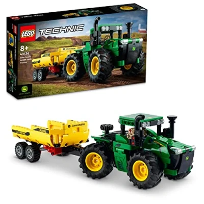 Bild av LEGO 42136 Technic John Deere 9620R terrängtraktor, Modellbyggsats med flera Detaljer, Byggset Tippsläp, Fordon för Barn från 8 år