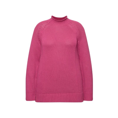 Bild av Ulla Popken Inverted SEAM LONG Sleeve Stickad tröja, Storlek: 50/52, Fuchsia