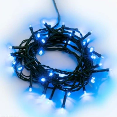Bild av hellum ljusslinga utomhus, 80 LED ljuskedja ström 7,9 m ljuskedja, med timer, ljuskedjor blå kontakt, utomhusljusslinga utomhustransformator, kabel grön 151930