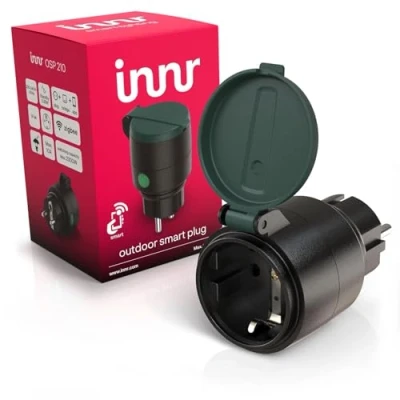 Bild av Innr Outdoor Smart Plug fjärrströmbrytare, Compatible with Philips Hue*, Alexa &amp; Hey Google (nav krävs) Zigbee 3.0, IP44, 10A, 2300W, 1 Pack, OSP 210