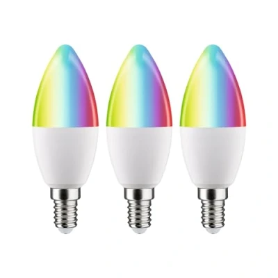 Bild av Paulmann 29152 Standard 230V Smart Home Zigbee LED Päronlampa E14 3x470 lm 3x5 W RGBW+ Dimbar Matt Ljuskälla