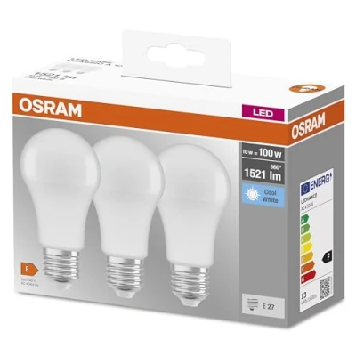 Bild av Osram LED lampa//E27 bas/kall vit (4 000 K)/ersätter 100 W glödlampor/14,00 W/frostad/LED bas klassisk A, paket med 3