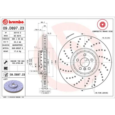 Bild av Bromsskiva BREMBO 09.D897.23