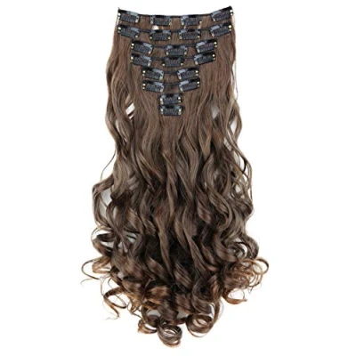 Bild av CAISHA XL 45cm 7 Piece Set CLIP IN EXTENSIONS Hair Extension Hairpiece Volumineus Wavy Bruin Mix CE9 1