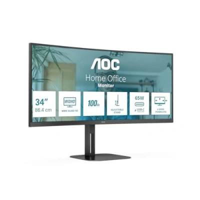 Bild av AOC V5 CU34V5C/BK LED display 86,4 cm (34&quot;) 3440 x 1440 pixels Wide Quad HD Noir