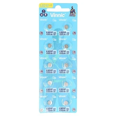 Bild av VINNIC PILA BOTON ALKALISK AG0 L521F LR63 BLISTER*10