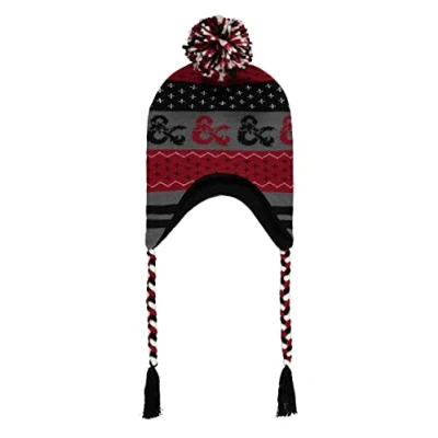 Bild av Difuzed Röd Pom Beanie Dungeons &amp; Dragons Sherpa Black/Grey/Burgundy @ Hatstore