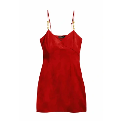 Bild av Desigual Beaded Vardagsklänning, Storlek: Medium, Red