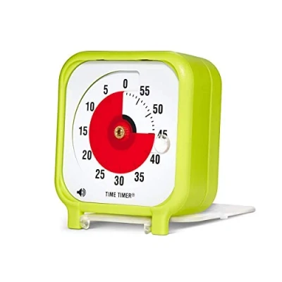 Bild av Time Timer Pocket ljusgrön 8 x cm visuell timer, en 60 minuters nedräkningstimer för barn, klassrum, möten, köksklocka, vuxenkontor och hemundervisningsverktyg med tyst drift